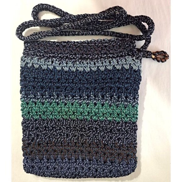 The Sak Women's Blue Multicolor Stripe Crochet Cross Body Handbag - Picture 3 of 6